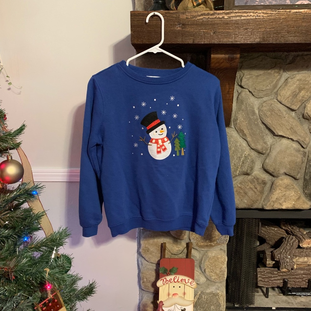 Blue Snowman Christmas Sweater